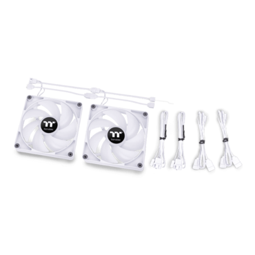 CT120 ARGB Sync 2 x 120mm, White, ARGB LEDs, 2000 RPM, 57.05 CFM, 25.8 dBA, Cooling Fans