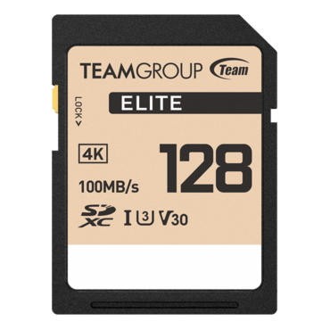128GB ELITE, 100 / 50 MB/s, UHS-I SDXC Memory Card