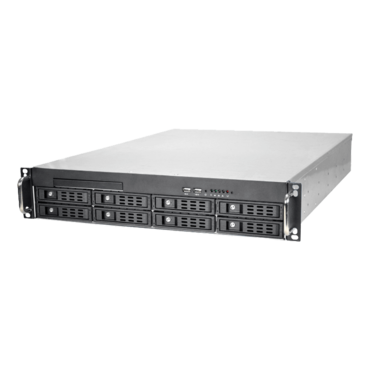 RM-2U2083HE12, 8x 3.5&quot;/2.5&quot; Hotswap Bays, No PSU, E-ATX, Silver/Black, 2U Chassis