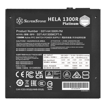 HELA 1300R, 80 PLUS Platinum 1300W, Fully Modular, ATX Power Supply