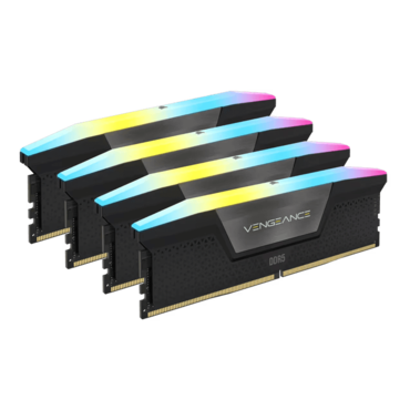 192GB (4 x 48GB) VENGEANCE® RGB DDR5 5200MHz, CL38, Black, RGB LED, DIMM Memory