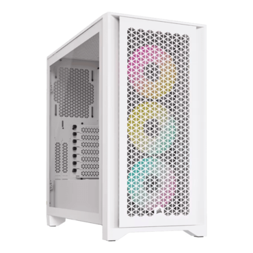 iCUE 4000D RGB AIRFLOW, Tempered Glass, No PSU, ATX, White, Mid Tower Case