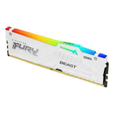 128GB (4 x 32GB) FURY Beast DDR5 5600MT/s, CL40, White, RGB LED, DIMM Memory
