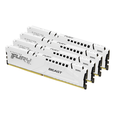 64GB (4 x 16GB) FURY Beast DDR5 5200MT/s, CL40, White, DIMM Memory
