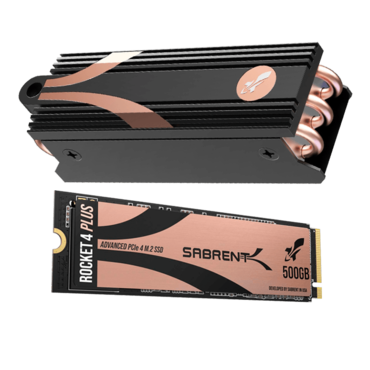 500GB Rocket 4 Plus, w/ Heatsink, 7000 / 3700 MB/s, TLC NAND, PCIe NVMe 4.0 x4, M.2 2280 SSD