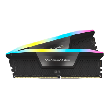 96GB (2 x 48GB) VENGEANCE® RGB DDR5 5600MT/s, CL40, Black, RGB LED, DIMM Memory