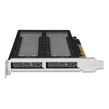 ToughArmor MB842MP-B, 2 Bay Removable M.2 NVMe SSD Mobile Rack for PCI Express Slot (PCIe Bifurcation required)