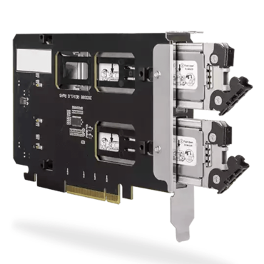 ToughArmor MB842MP-B, 2 Bay Removable M.2 NVMe SSD Mobile Rack for PCI Express Slot (PCIe Bifurcation required)