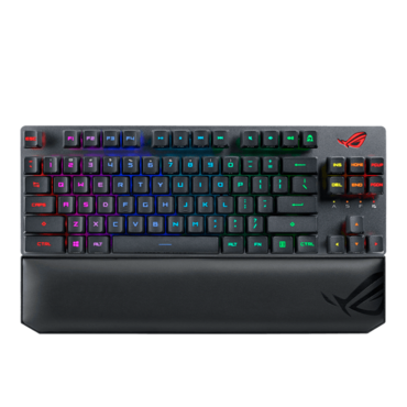 ROG Strix Scope RX TKL Wireless Deluxe, Per Key RGB, ROG RX Blue, Wireless/Bluetooth/Wired, Black, Mechanical Gaming Keyboard