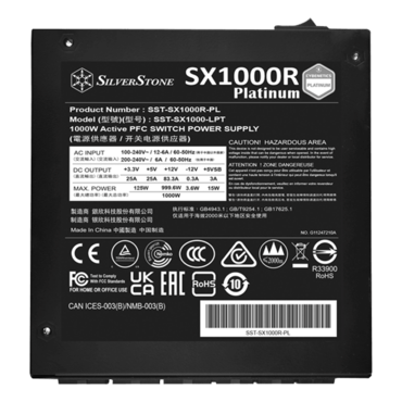 SX1000R, 80 PLUS Platinum 1000W, Fully Modular, SFX-L Power Supply