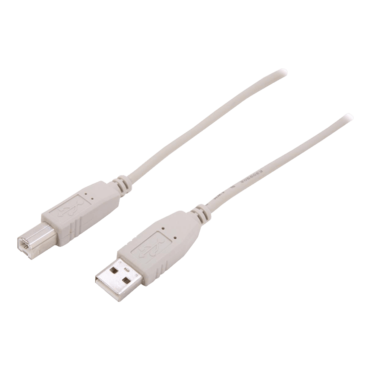 USB 2.0 A to B cable, 15 ft, Beige