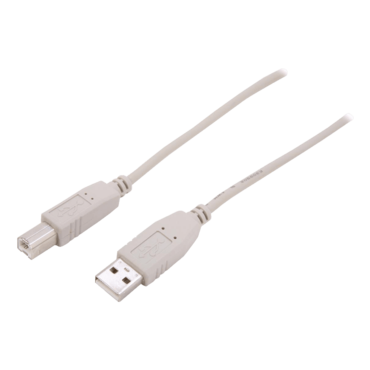 USB 2.0 A to B cable, 15 ft, Beige