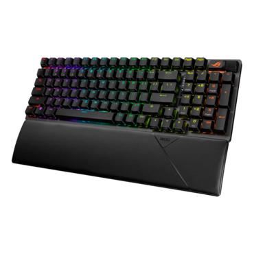 ROG Strix Scope II 96 Wireless, Per Key RGB, ROG NX Snow, Wireless/Wired/Bluetooth, Black, Mechanical Gaming Keyboard