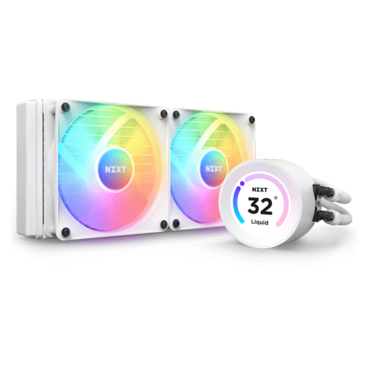 Kraken Elite 240 RGB, White, w/ Controller, 240mm Radiator, Liquid Cooling System