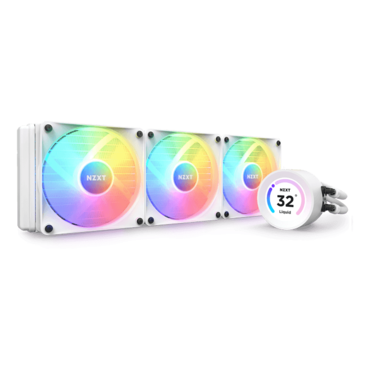 Kraken Elite 360 RGB, White, w/ Controller, 360mm Radiator, Liquid Cooling System