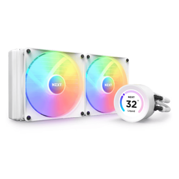 Kraken Elite 280 RGB, White, w/ Controller, 280mm Radiator, Liquid Cooling System