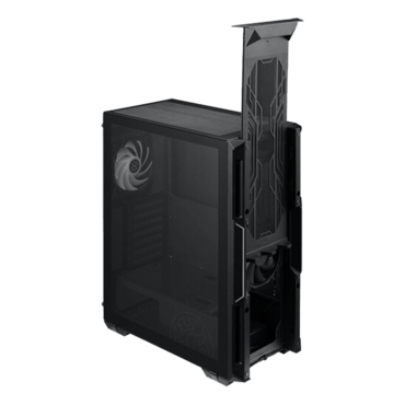 STARKER, Tempered Glass, No PSU, ATX, Black, Mid Tower Case