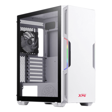 STARKER, Tempered Glass, No PSU, ATX, White, Mid Tower Case