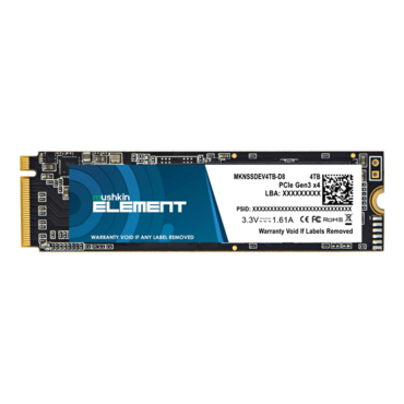 4TB Element, 2000 / 1400 MB/s, 3D NAND, PCIe NVMe 3.0 x4, M.2 2280 SSD