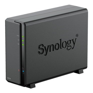 DiskStation® DS124 1-Bay NAS Server, Realtek RTD1619B Processor Quad-core 1.7 GHz, 1GB DDR4 RAM (not expandable), SATA 6Gb/s, 1GbLAN, USB 3.2 Gen 1 / 2, 36W PSU