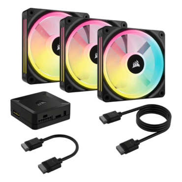 iCUE LINK QX120 RGB 3 x 120mm, w/ Controller, RGB LEDs, 2400 RPM, 63.1 CFM, 37 dBA, Cooling Fans