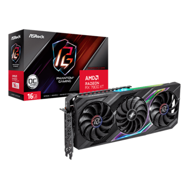 Radeon™ RX 7800 XT Phantom Gaming 16GB OC, 2254 - 2565MHz, 16GB GDDR6, Graphics Card