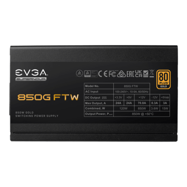 850G FTW, 80 PLUS Gold 850W, ECO Mode, Fully Modular, ATX Power Supply