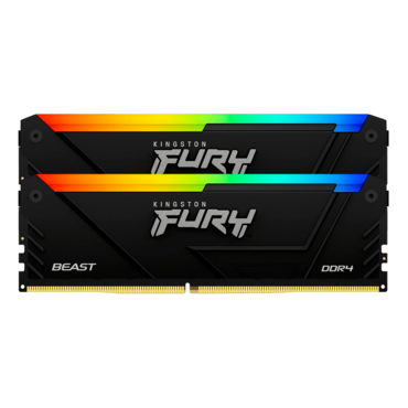32GB (2 x 16GB) FURY Beast DDR4 3600MT/s, CL18, Black, RGB LED, DIMM Memory