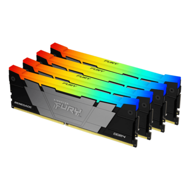 128GB (4 x 32GB) FURY Renegade DDR4 3200MT/s, CL16, Black/Grey, RGB LED, DIMM Memory