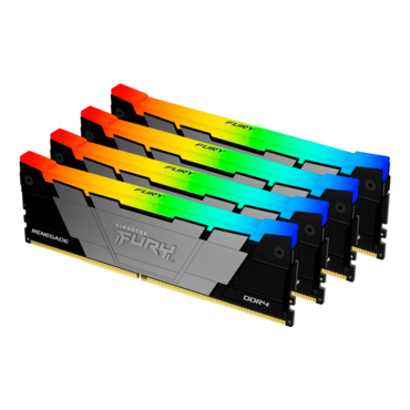 32GB (4 x 8GB) FURY Renegade DDR4 3600MT/s, CL16, Black/Grey, RGB LED, DIMM Memory