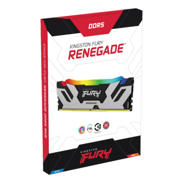 32GB FURY™ Renegade DDR5 6400MT/s, CL32, Black/Silver, RGB LED, DIMM Memory
