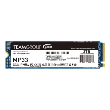 2TB MP33, 1800 / 1500 MB/s, 3D NAND, PCIe NVMe 3.0 x4, M.2 2280 SSD