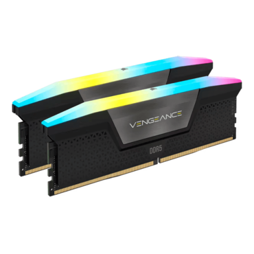 96GB (2 x 48GB) VENGEANCE® RGB DDR5 6600MT/s, CL32, Black, RGB LED, DIMM Memory
