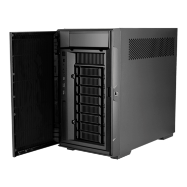 CS382, 8x 3.5&quot;/2.5&quot; Hotswap Bays, No PSU, microATX, Black, Mini Tower Chassis