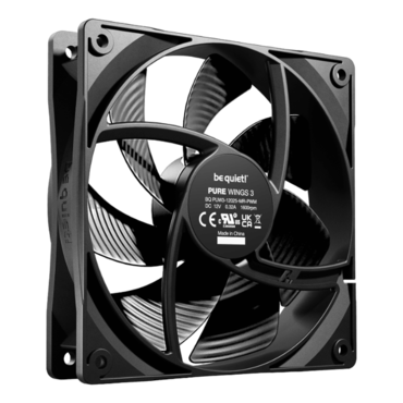 Pure Wings 3 120mm PWM, 1600 RPM, 49.9 CFM, 25.5 dBA, Cooling Fan