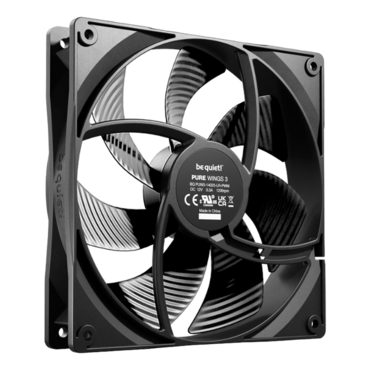 Pure Wings 3 140mm PWM, 1200 RPM, 57.4 CFM, 21.9 dBA, Cooling Fan
