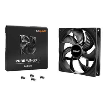 Pure Wings 3 140mm, 1200 RPM, 57.4 CFM, 21.9 dBA, Cooling Fan