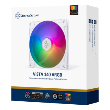 VISTA 140 ARGB 140mm, White, ARGB LEDs, 1600 RPM, 86 CFM, 30.8 dBA, Cooling Fan