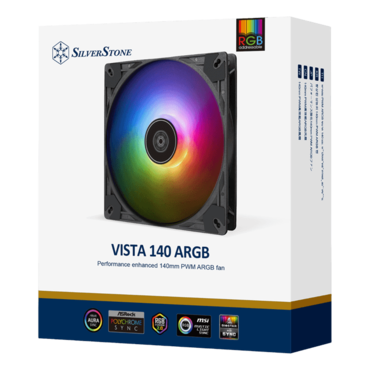 VISTA 140 ARGB 140mm, ARGB LEDs, 1600 RPM, 86 CFM, 30.8 dBA, Cooling Fan