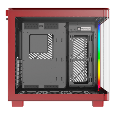 KING 95, Tempered Glass, No PSU, ATX, Red, Mid Tower Case