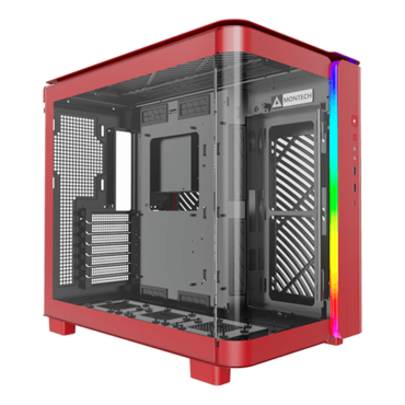 KING 95, Tempered Glass, No PSU, ATX, Red, Mid Tower Case