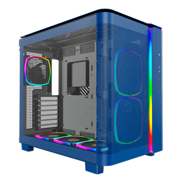 KING 95 PRO, Tempered Glass, No PSU, ATX, Prussian Blue, Mid Tower Case