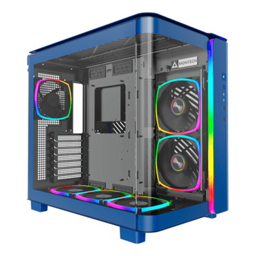 KING 95 PRO, Tempered Glass, No PSU, ATX, Prussian Blue, Mid Tower Case