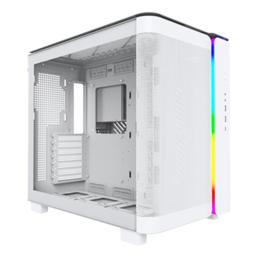 KING 95, Tempered Glass, No PSU, ATX, White, Mid Tower Case
