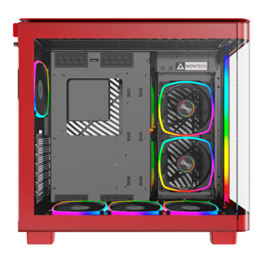 KING 95 PRO, Tempered Glass, No PSU, ATX, Red, Mid Tower Case