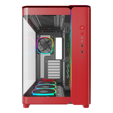 KING 95 PRO, Tempered Glass, No PSU, ATX, Red, Mid Tower Case