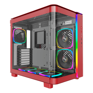 KING 95 PRO, Tempered Glass, No PSU, ATX, Red, Mid Tower Case