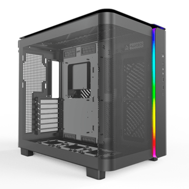 KING 95, Tempered Glass, No PSU, ATX, Black, Mid Tower Case