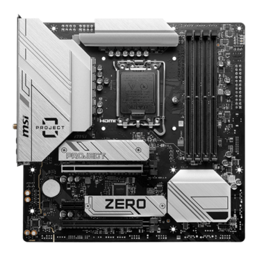 B760M PROJECT ZERO, Intel® Z760M Chipset, LGA 1700, microATX Motherboard