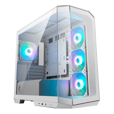 MAG PANO M100R PZ, Tempered Glass, No PSU, microATX, White, Mini Tower Case